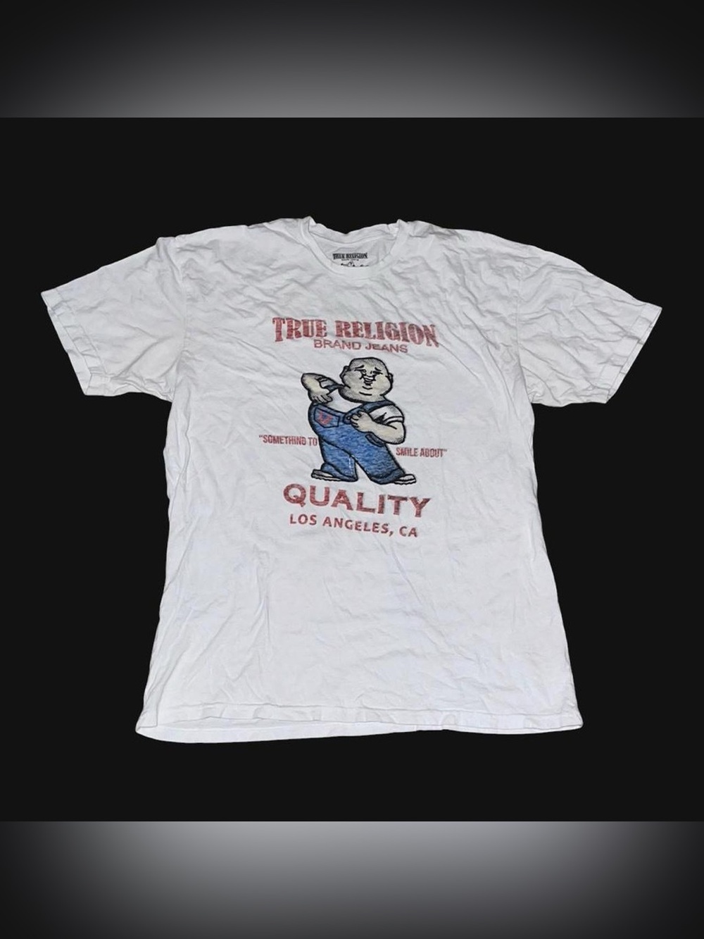 True Religion Short Sleeve Shirt White Men’s Size L "Mr. Big Stuff" RARE